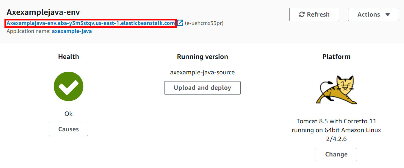 Environment dashboard.