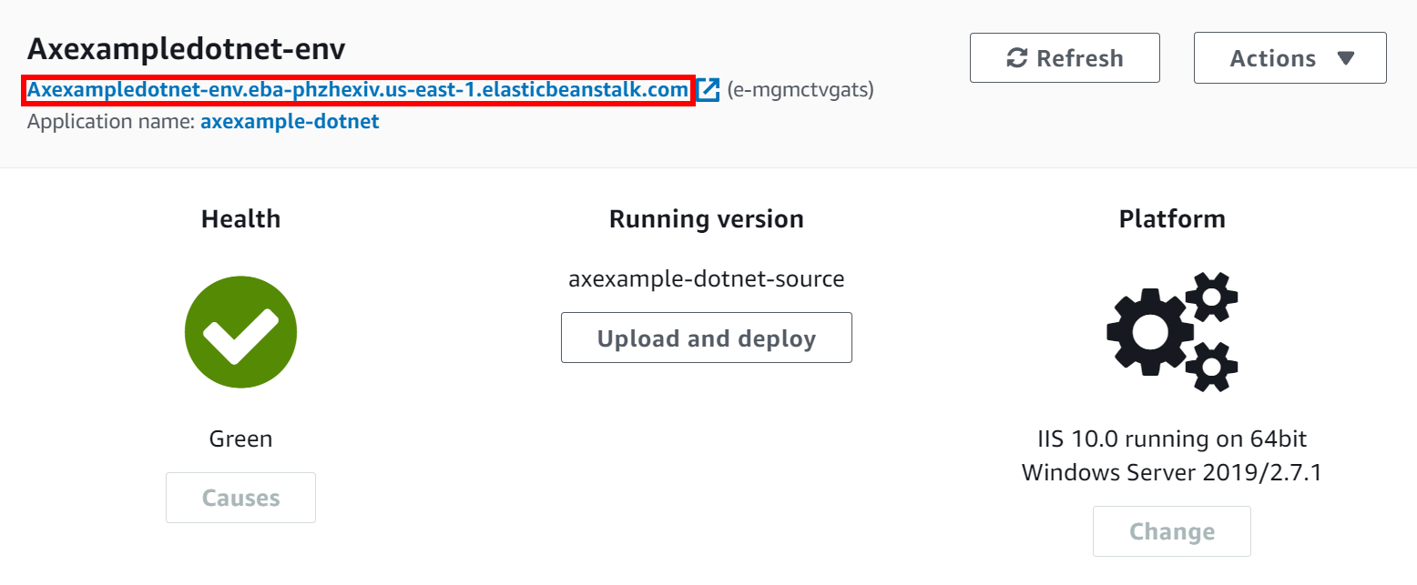 AWS Environment Dashboard with URL.