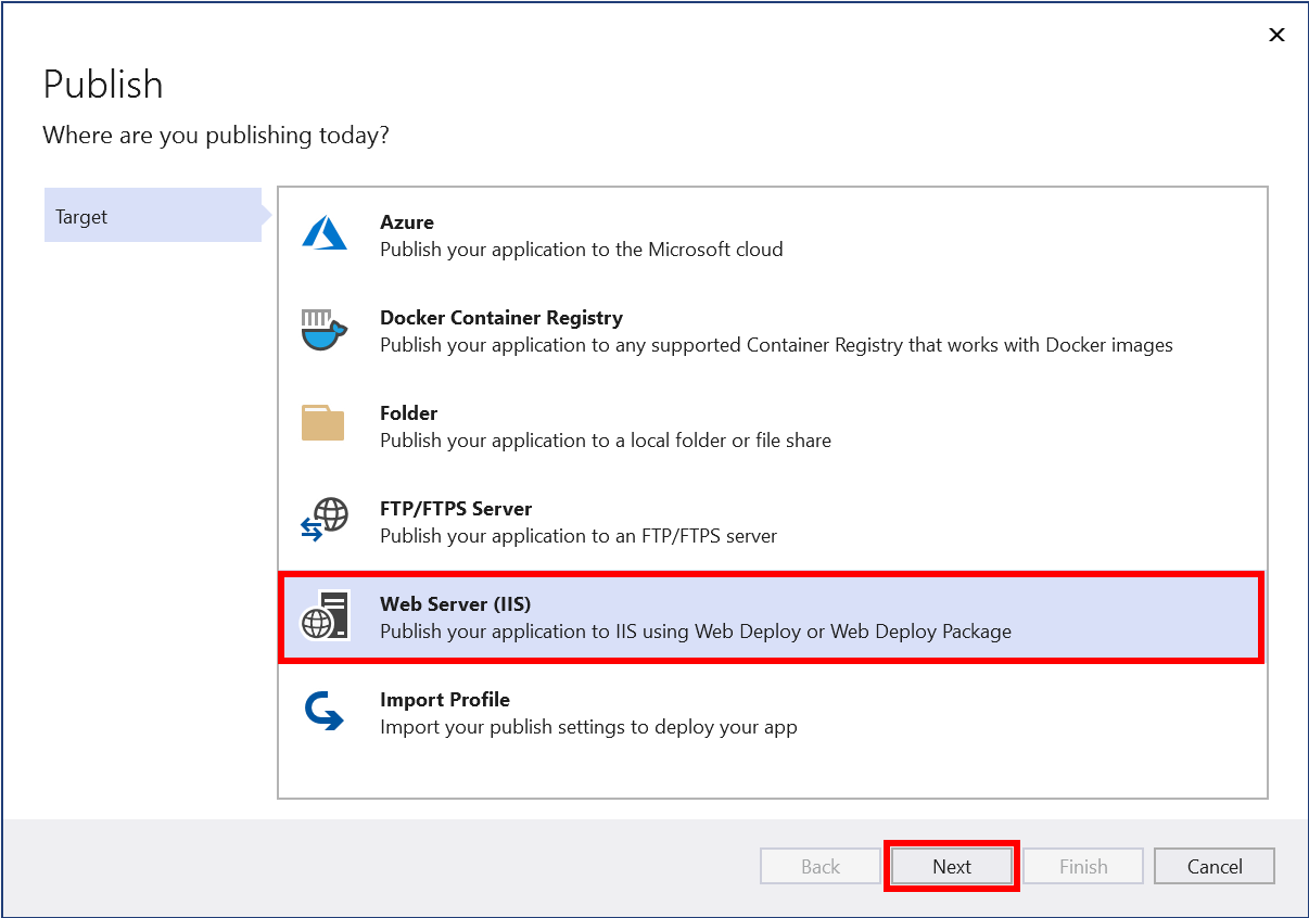 Publish to Web Server (IIS)