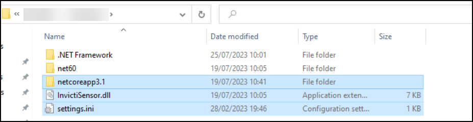 Copying files from the .NET Core subfolder
