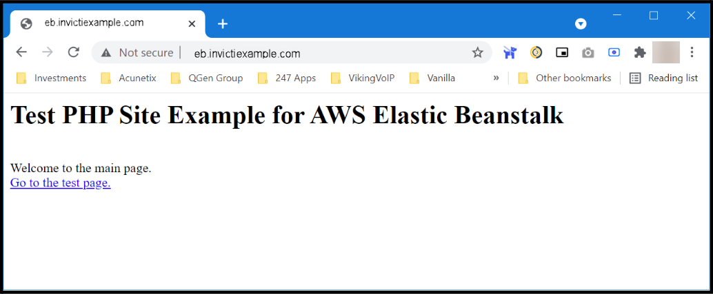 Test PHP site example for AWS Elastic Beanstalk.