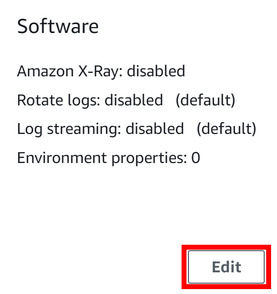 Edit Software panel.