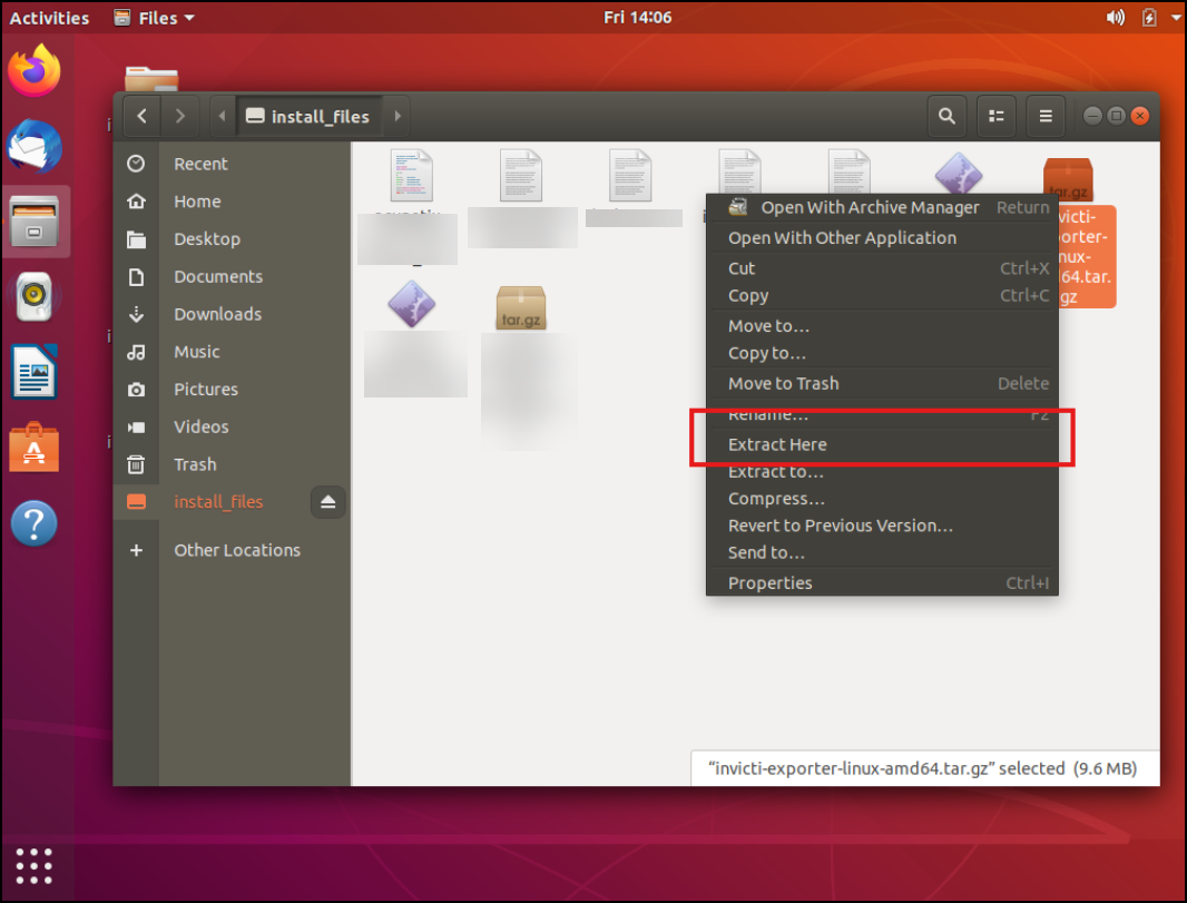 Extracting the Invicti exporter archive on Linux