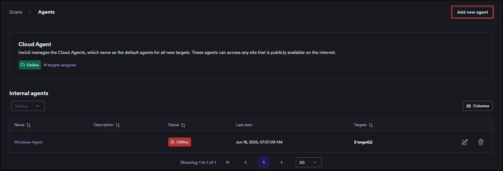 Add a new aget button
