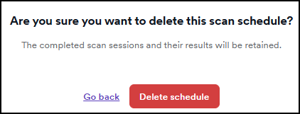 Delete schedule confirmation dialog