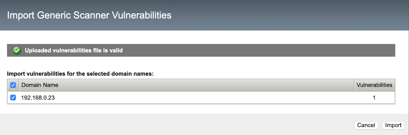 F5 BIG-IP ASM import confirmation dialog showing file validation and web application details