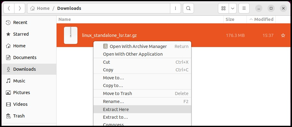 Open Terminal from LSR folder