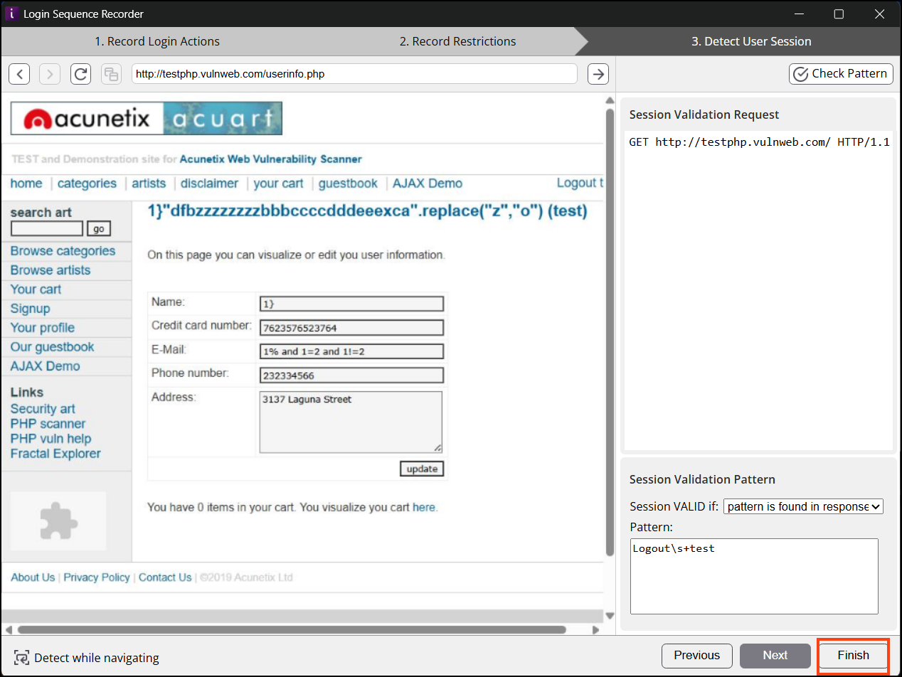 Finish and save LSR file