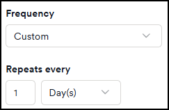 Recurring scan frequency options including daily, weekly, monthly, quarterly, yearly, and custom