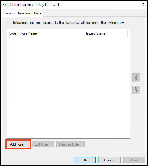 Edit Claim Issuance Policy from Relying Party Trusts