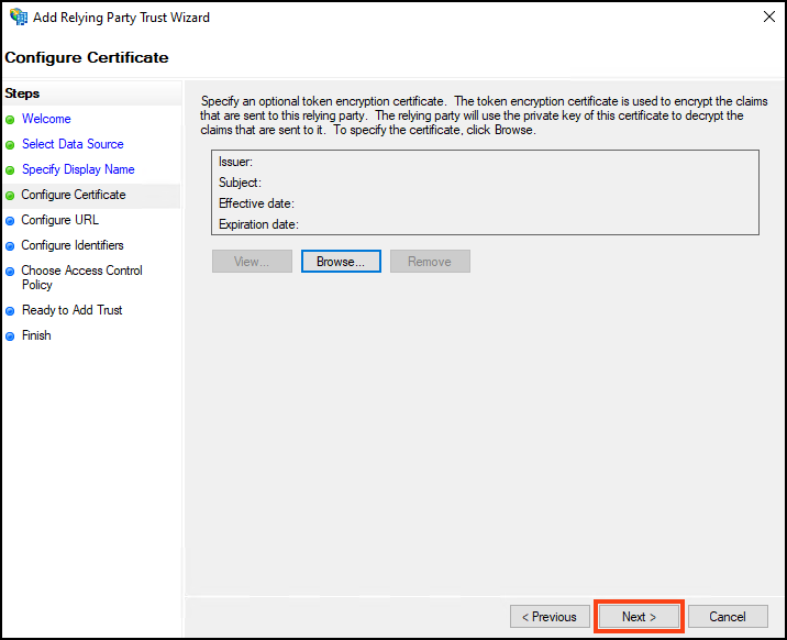 Configure display name for relying party trust