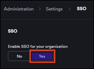 SSO settings page in Invicti Platform showing Enable SSO toggle.