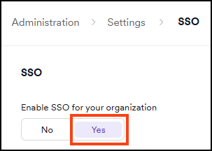 SSO settings page in Invicti Platform showing Enable SSO toggle.