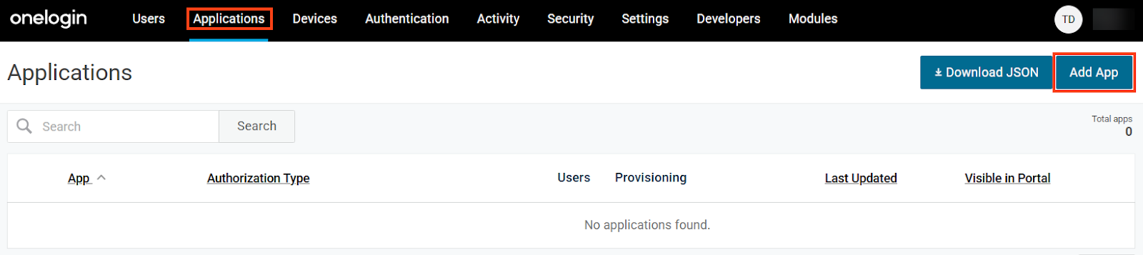 Add application in OneLogin admin console