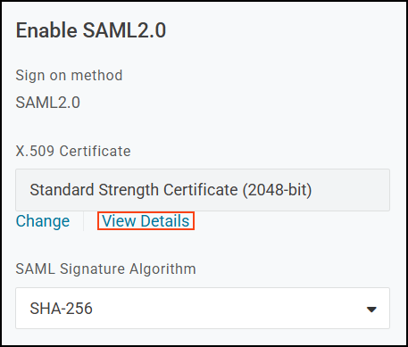 Configure SSO settings and X.509 Certificate in OneLogin