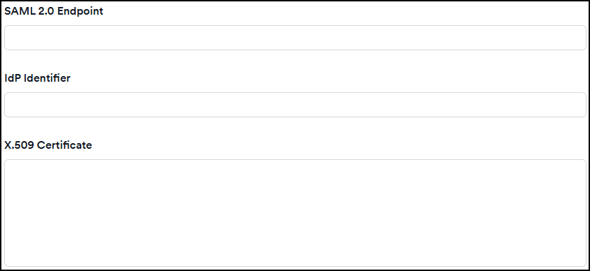 Configuration of SAML 2.0 Endpoint, IdP Identifier, X.509 Certificate in Invicti