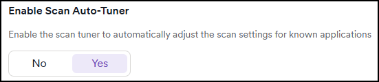 Use the toggle to enable the Scan auto-tuner.