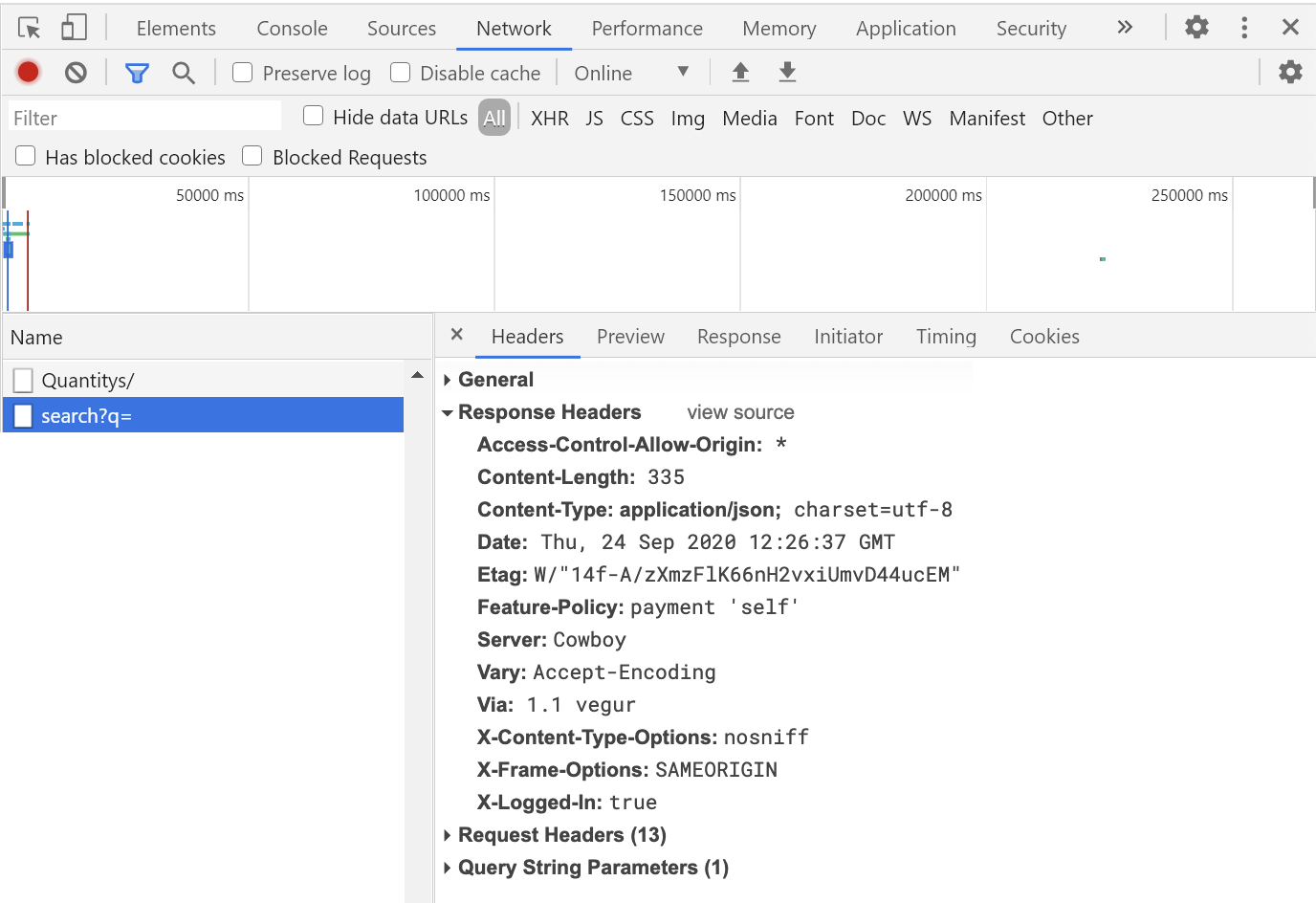 HTTP Response Header.