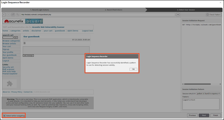 Use Detect while navigating option.