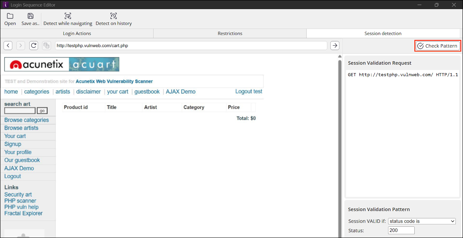 Session pattern configuration in LSR.