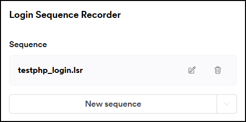 Uploaded .lsr file in the Target's setting page in Invicti Platform.