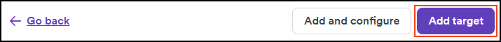 Add target button.