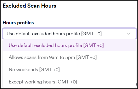 Assigning an excluded hours profile to a target.