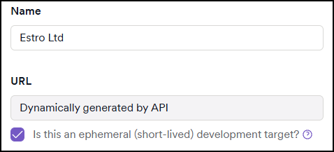 Ephemeral target checkbox.
