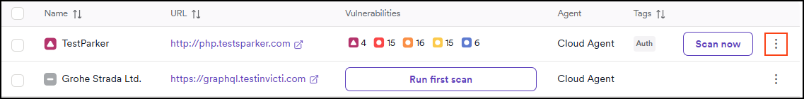 Edit target from menu.