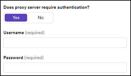 Proxy authentication settings