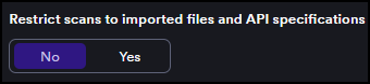 Restrict scans to imported files toggle switch.