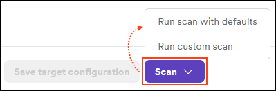 Run scan with default or custom scan