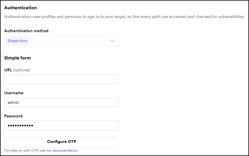Simple form credentials
