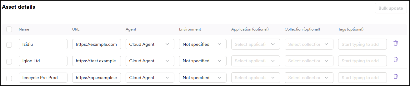Asset details section.