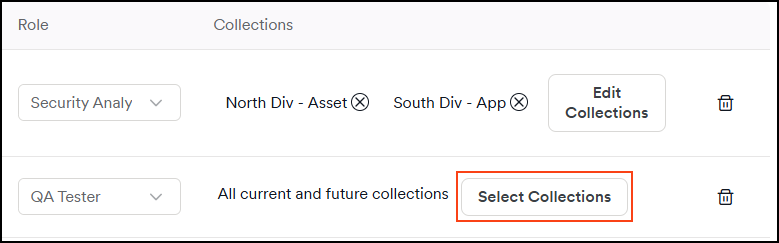 Collections button