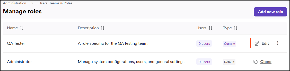Edit button next to custom role