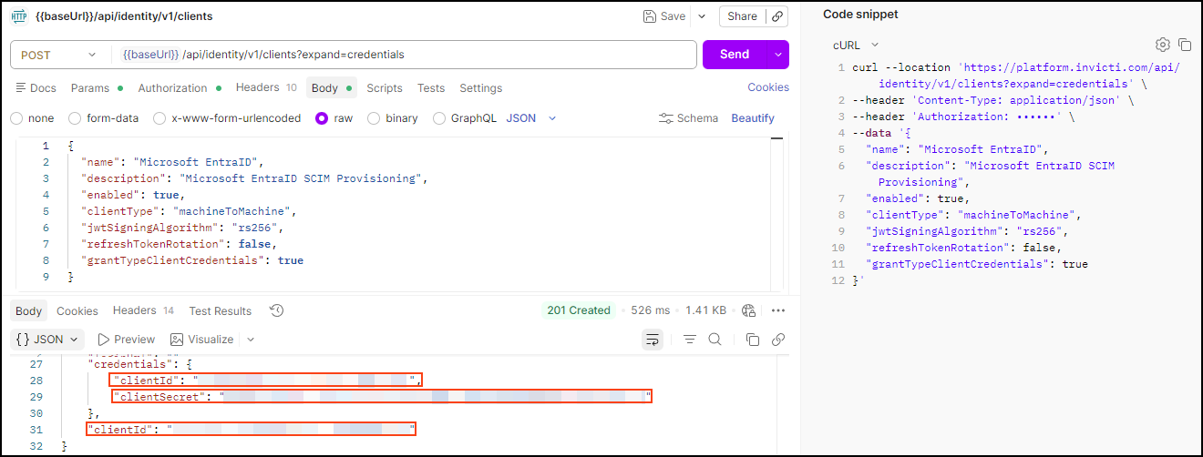 Create client registration for Entra ID.