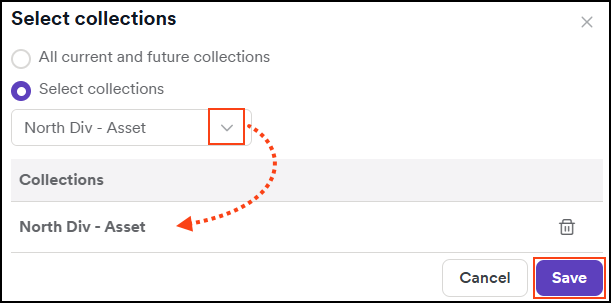 Collections selection dialog