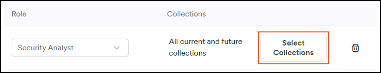 Choose collections checkbox and options