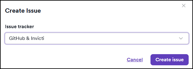 Confirm your selection to create an issue.