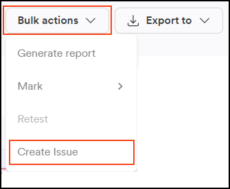 Bulk action to create issues in an issue tracker.